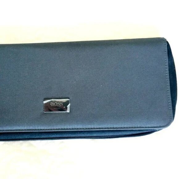 NEW! Luxe Hugo Boss Large Travel Organizer Fabric Hard Case Electronics Holder - Picture 5 of 6